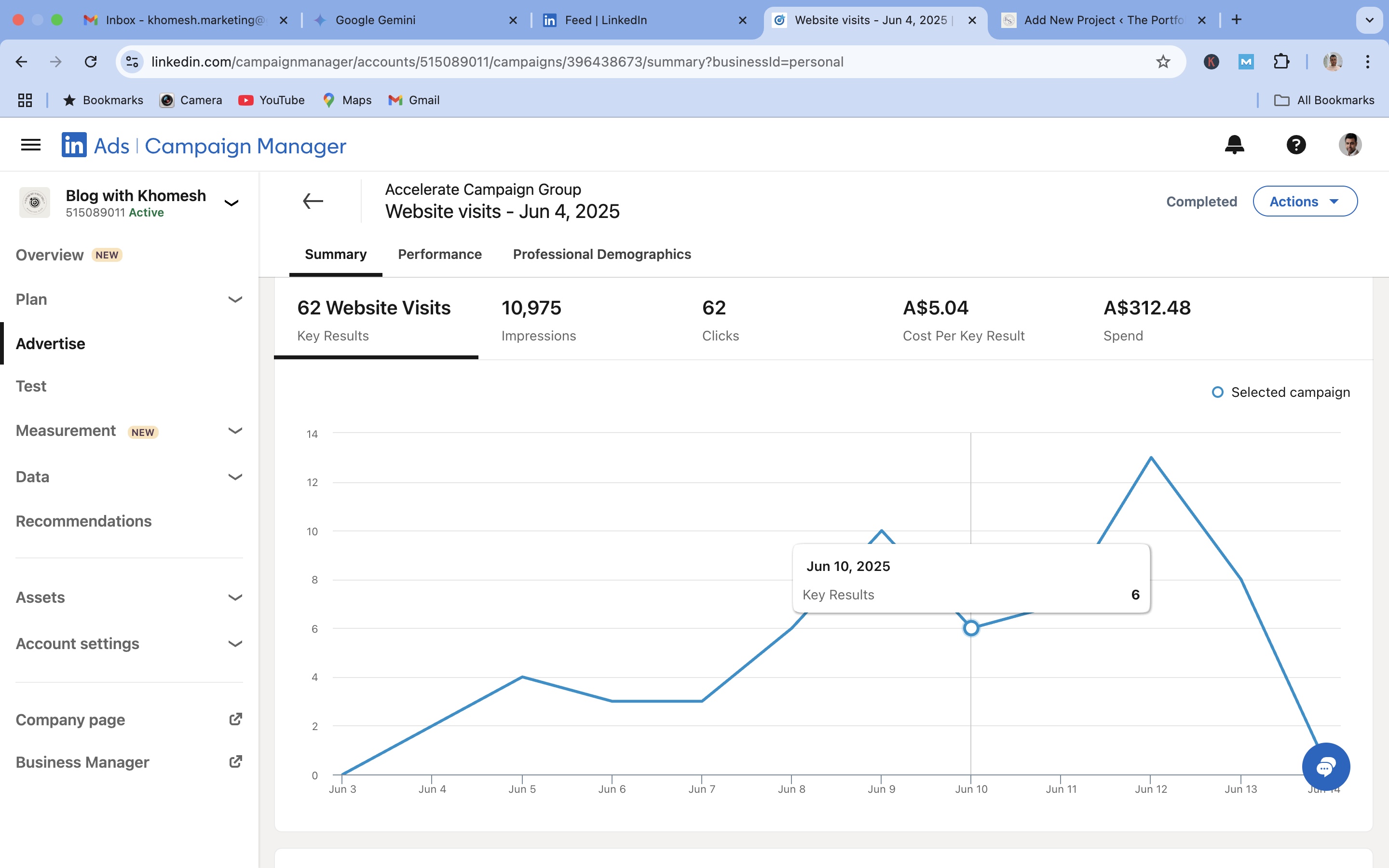 LinkedIn Ads Campaign Results