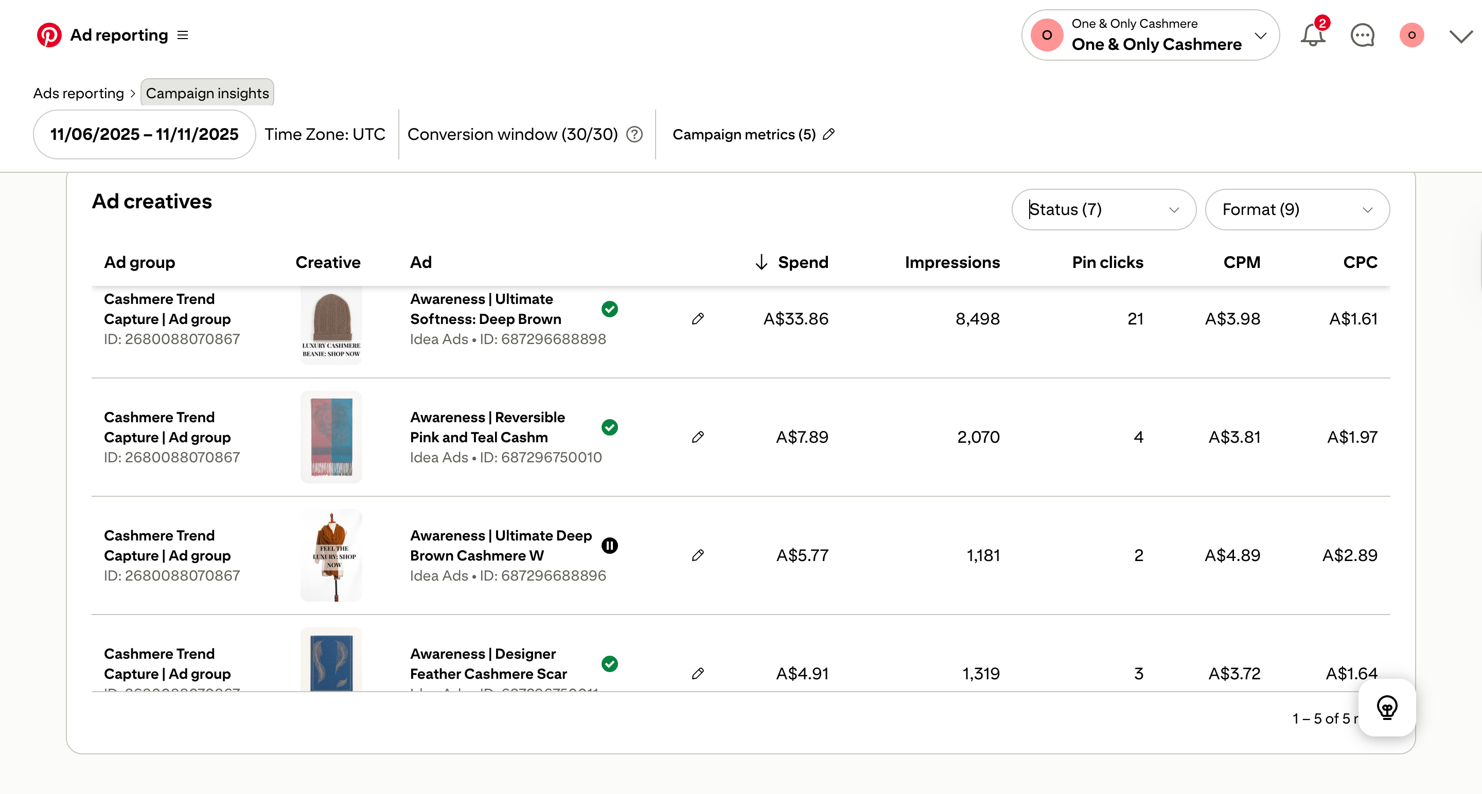 Traffic Campaign Metrics